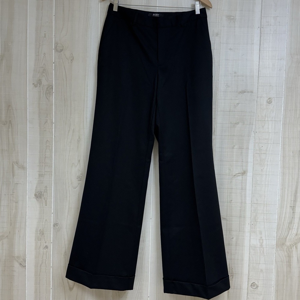 Body by Victoria The Bridget Fit Trouser Pants Womens 10 Black Wide Leg Cuff